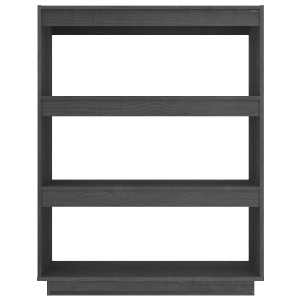 Boekenkast/kamerscherm 80x35x103 cm massief grenenhout grijs MeubelReus