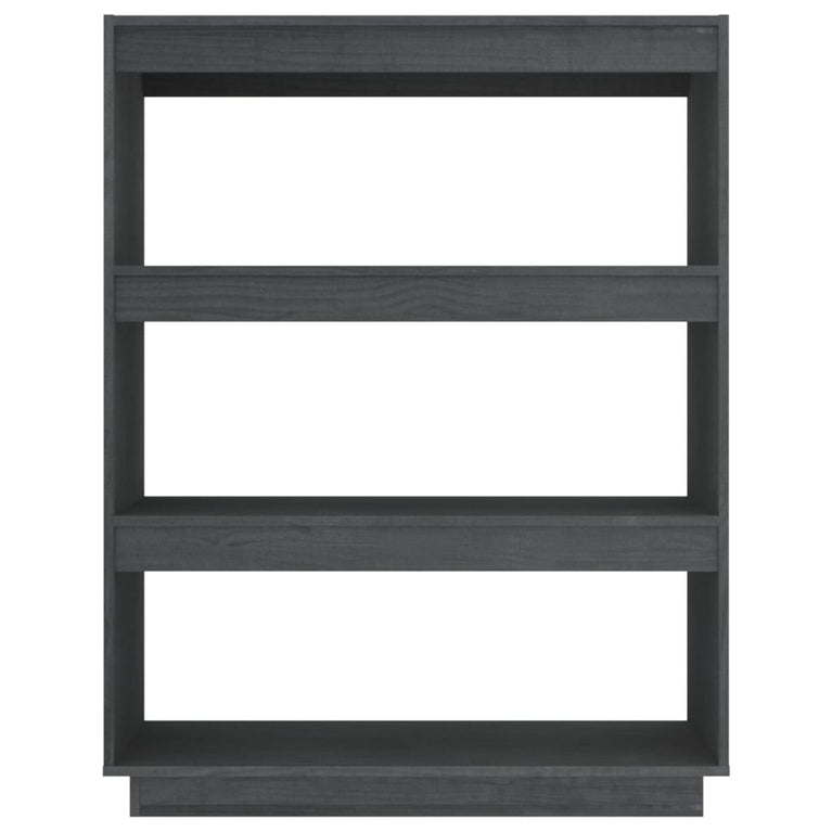 Boekenkast/kamerscherm 80x35x103 cm massief grenenhout grijs MeubelReus