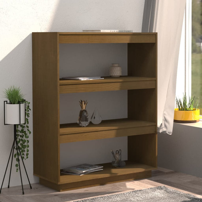Boekenkast/kamerscherm 80x35x103 cm grenenhout honingbruin MeubelReus