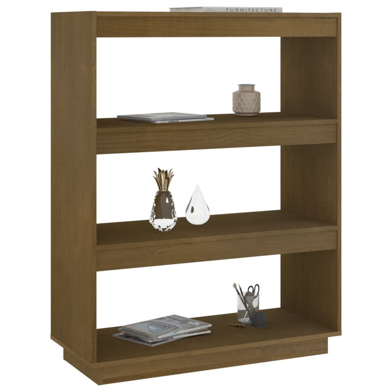 Boekenkast/kamerscherm 80x35x103 cm grenenhout honingbruin MeubelReus