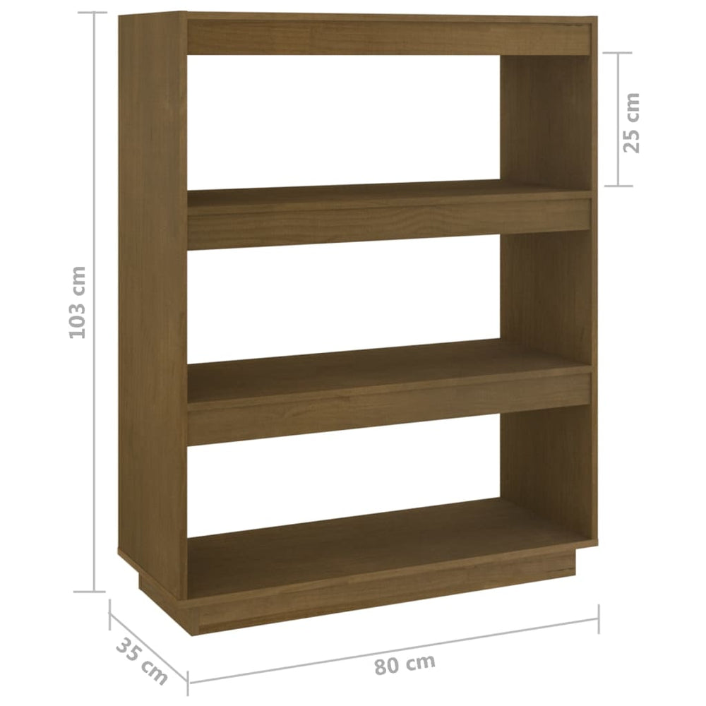 Boekenkast/kamerscherm 80x35x103 cm grenenhout honingbruin MeubelReus