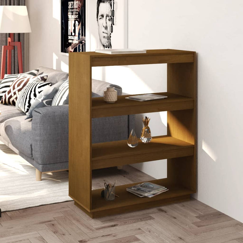 Boekenkast/kamerscherm 80x35x103 cm grenenhout honingbruin MeubelReus
