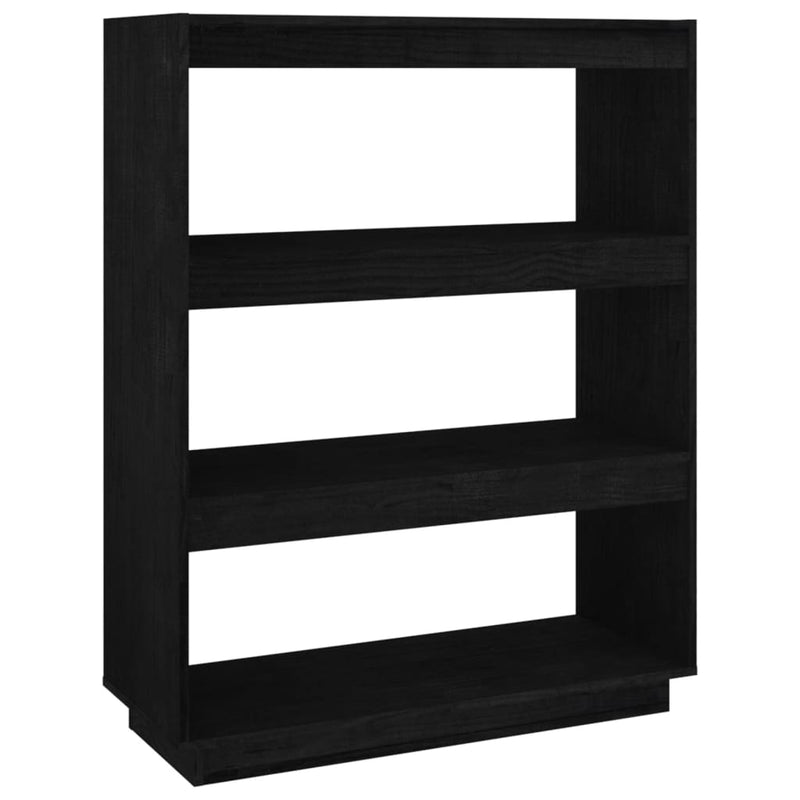 Boekenkast/kamerscherm 80x35x103 cm massief grenenhout zwart MeubelReus