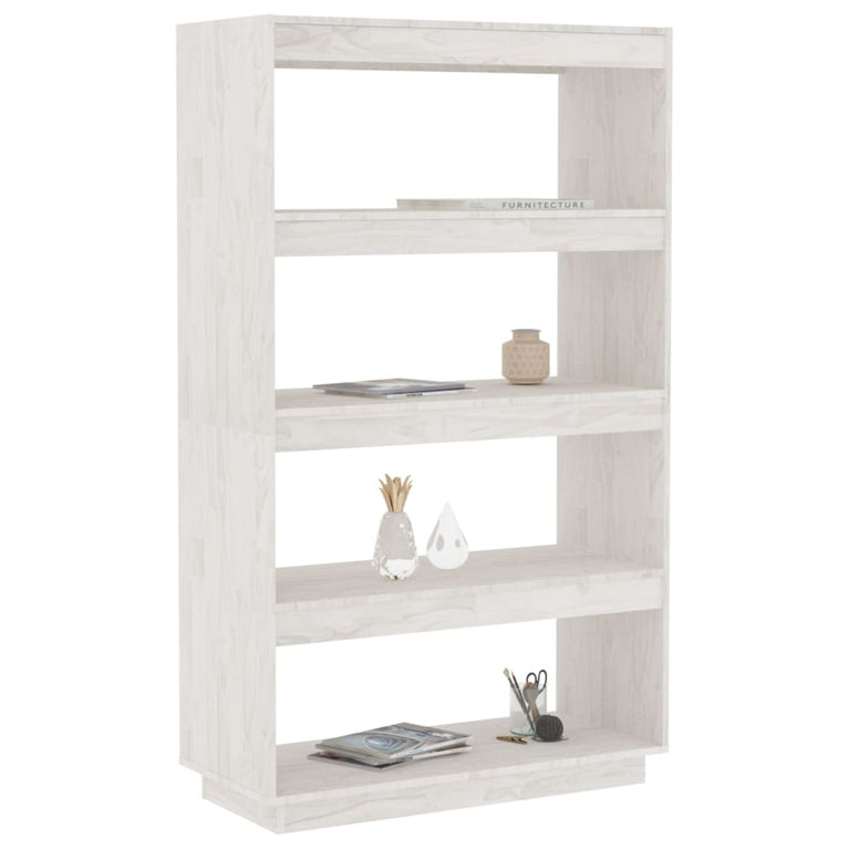 Boekenkast/kamerscherm 80x35x135 cm massief grenenhout wit MeubelReus