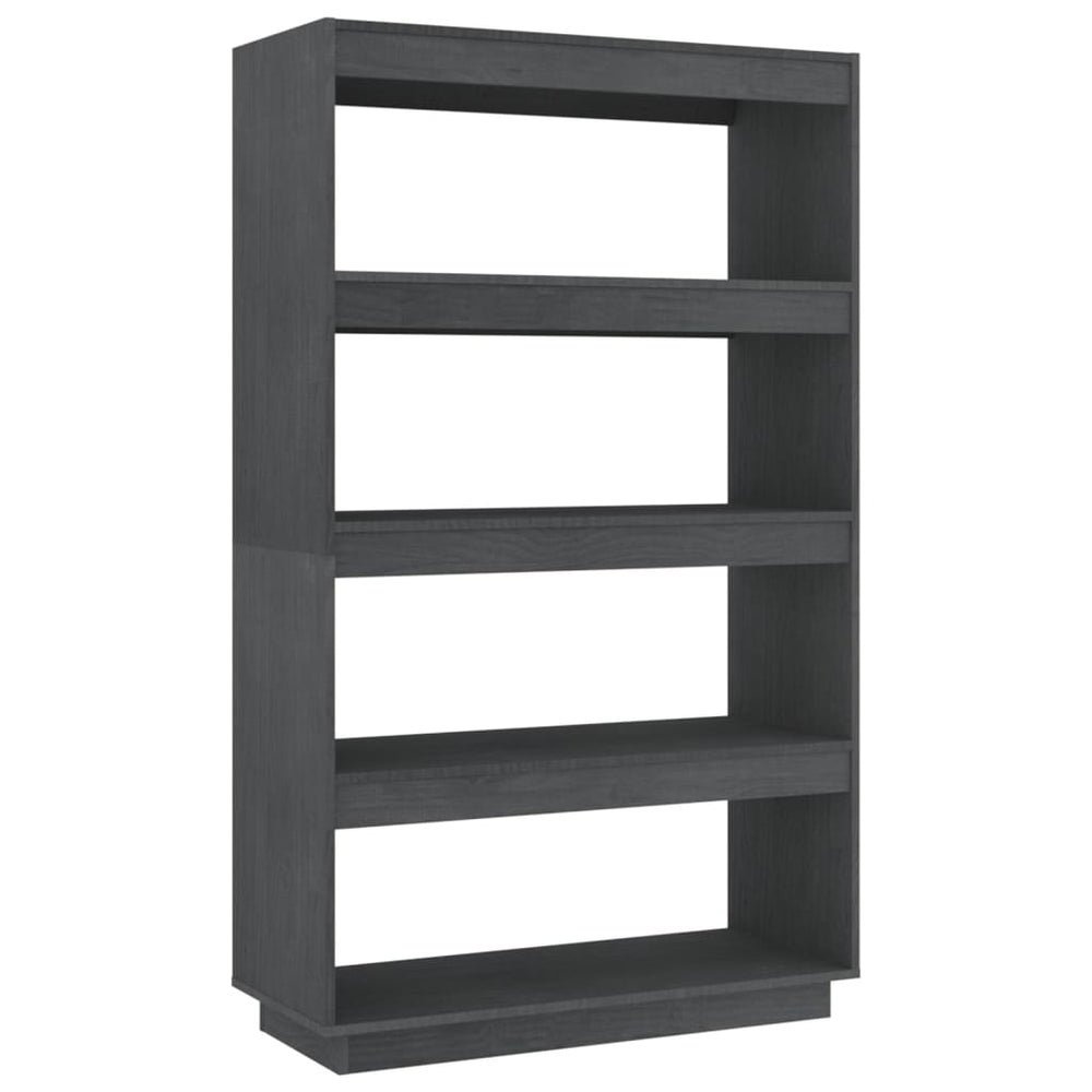 Boekenkast/kamerscherm 80x35x135 cm massief grenenhout grijs MeubelReus