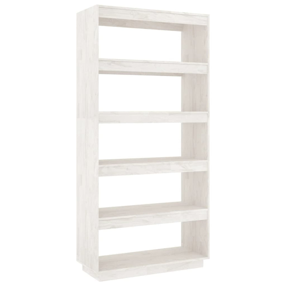 Boekenkast/kamerscherm 80x35x167 cm massief grenenhout wit MeubelReus