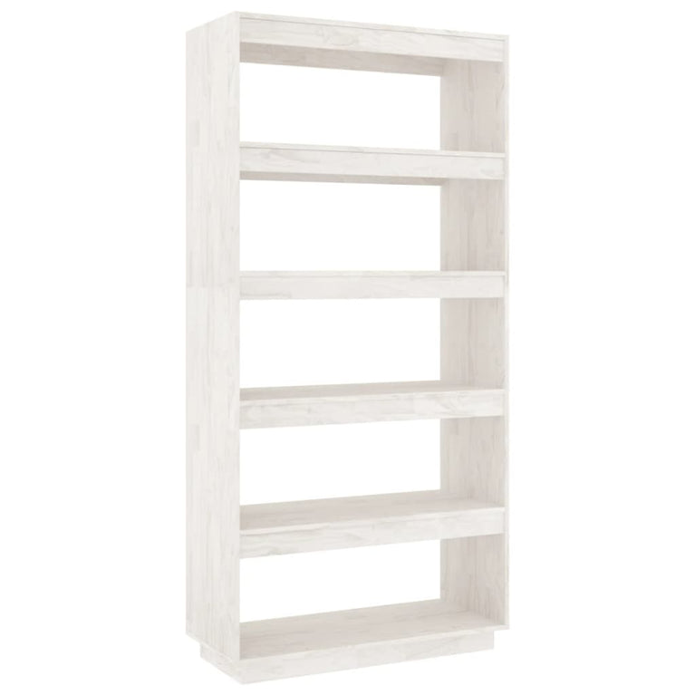 Boekenkast/kamerscherm 80x35x167 cm massief grenenhout wit MeubelReus