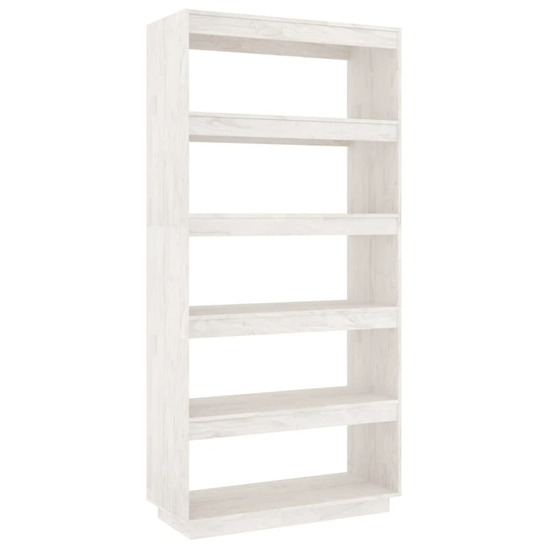 Boekenkast/kamerscherm 80x35x167 cm massief grenenhout wit MeubelReus