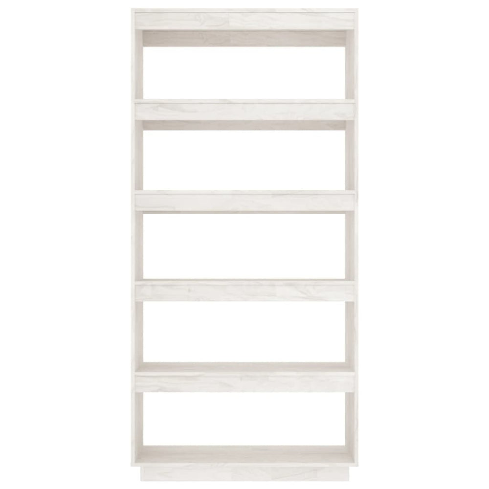 Boekenkast/kamerscherm 80x35x167 cm massief grenenhout wit MeubelReus