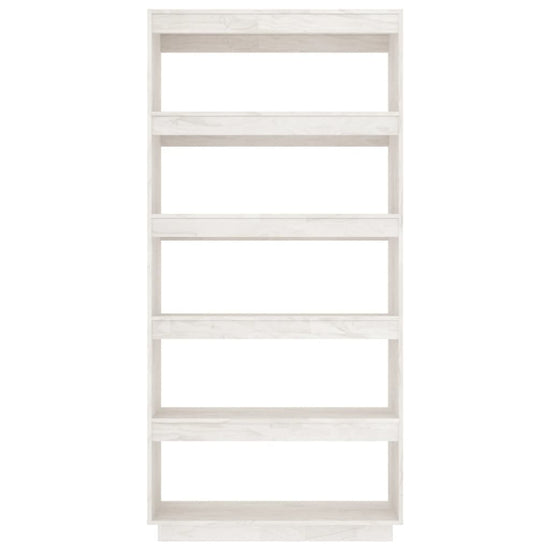 Boekenkast/kamerscherm 80x35x167 cm massief grenenhout wit MeubelReus