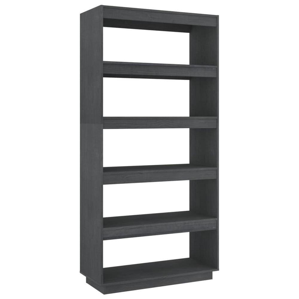 Boekenkast/kamerscherm 80x35x167 cm massief grenenhout grijs MeubelReus