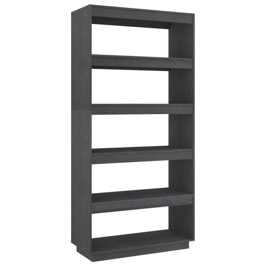 Boekenkast/kamerscherm 80x35x167 cm massief grenenhout grijs MeubelReus