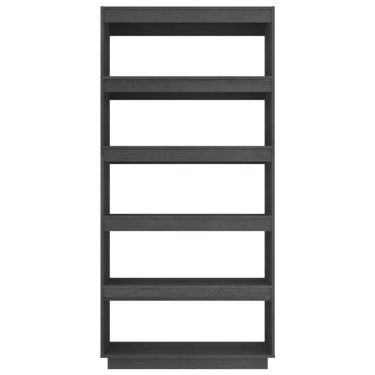 Boekenkast/kamerscherm 80x35x167 cm massief grenenhout grijs MeubelReus