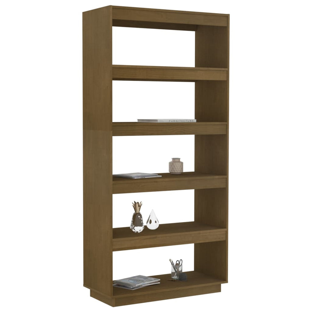 Boekenkast/kamerscherm 80x35x167 cm grenenhout honingbruin MeubelReus