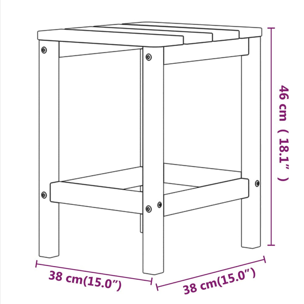 Tuintafel Adirondack 38x38x46 cm HDPE wit MeubelReus