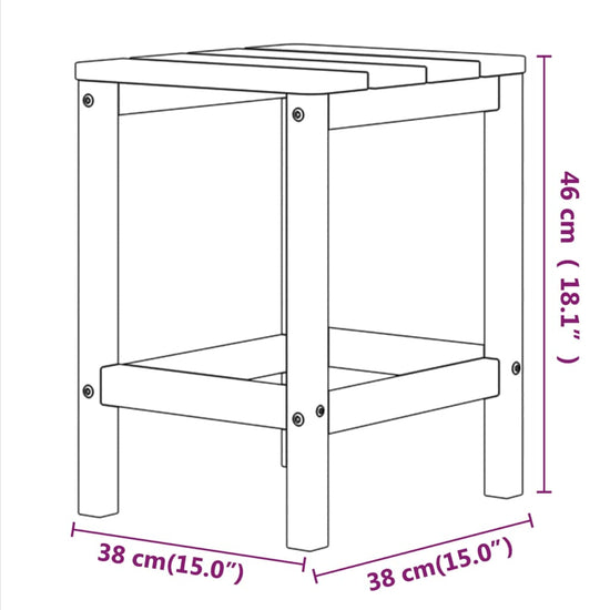 Tuintafel Adirondack 38x38x46 cm HDPE wit MeubelReus