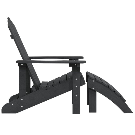 Tuinstoel Adirondack met voetenbank HDPE antracietkleurig MeubelReus