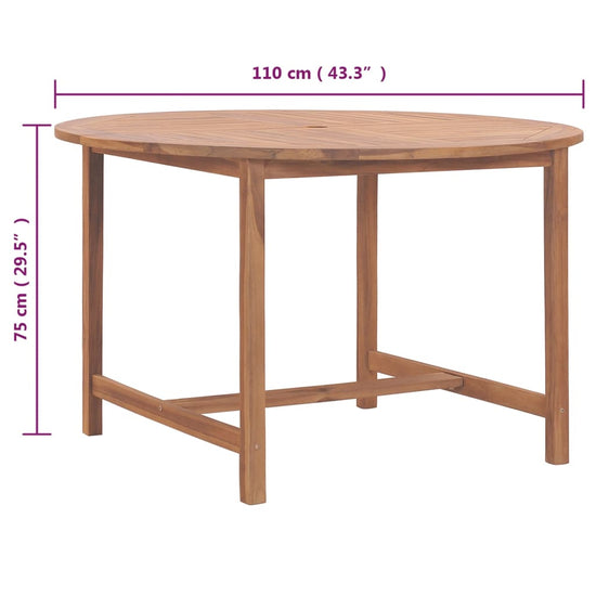 Tuintafel Ø110x75 cm massief teakhout MeubelReus