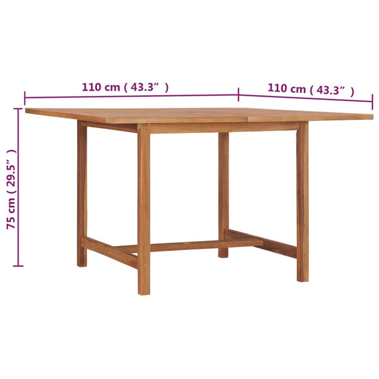 Tuintafel 110x110x75 cm massief teakhout MeubelReus