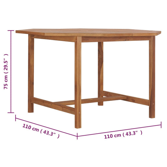 Tuintafel 110x110x75 cm massief teakhout MeubelReus