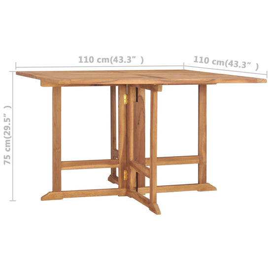 Tuintafel inklapbaar 110x110x75 cm massief teakhout MeubelReus