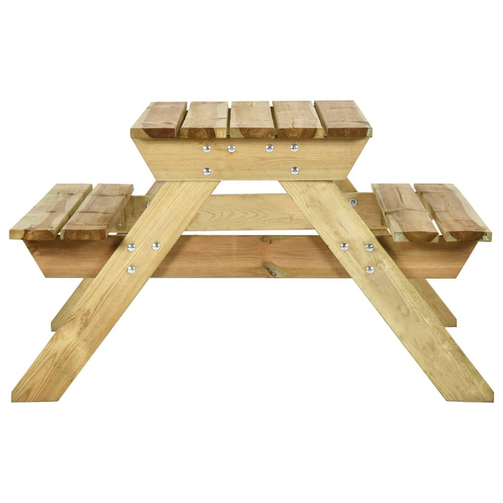 Picknicktafel met banken 110x123x73 cm geïmpregneerd grenenhout MeubelReus