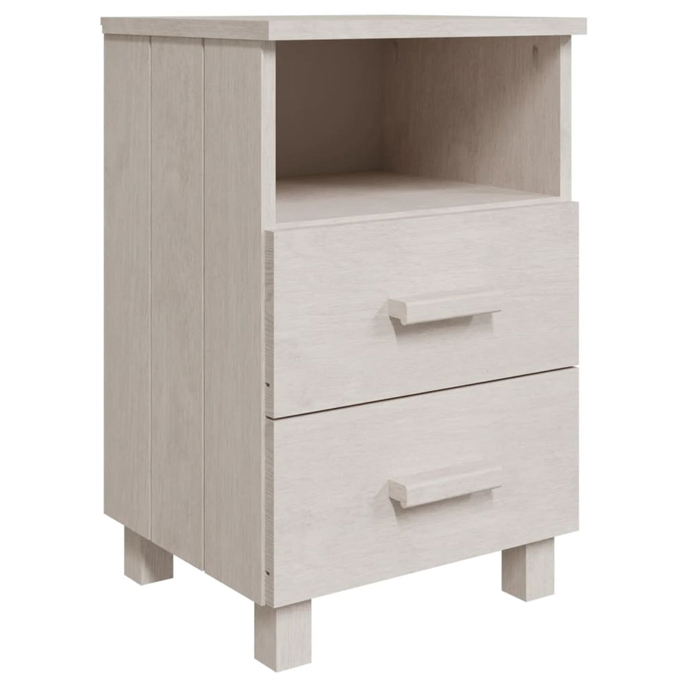 Nachtkastjes HAMAR 2 st 40x35x62 cm massief grenenhout wit MeubelReus