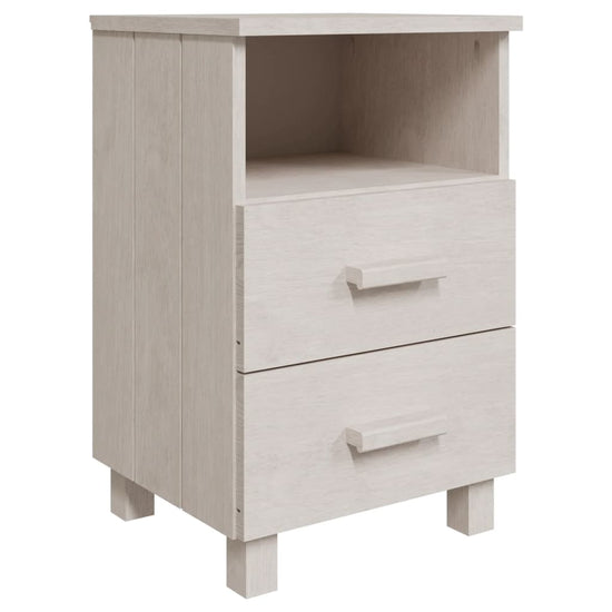 Nachtkastjes HAMAR 2 st 40x35x62 cm massief grenenhout wit MeubelReus