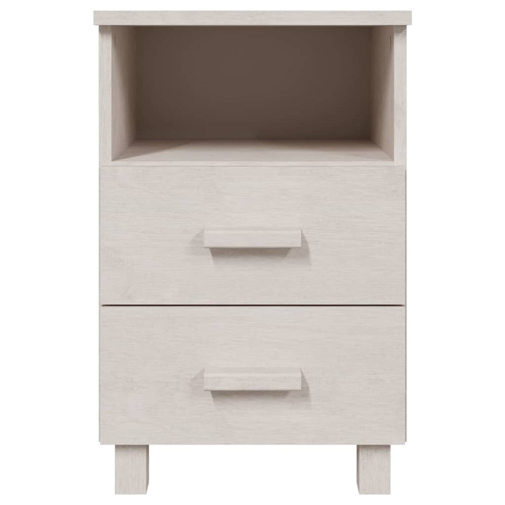 Nachtkastjes HAMAR 2 st 40x35x62 cm massief grenenhout wit MeubelReus