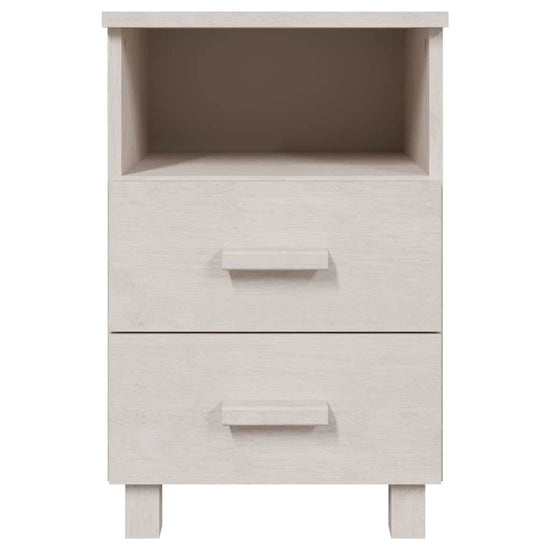 Nachtkastjes HAMAR 2 st 40x35x62 cm massief grenenhout wit MeubelReus