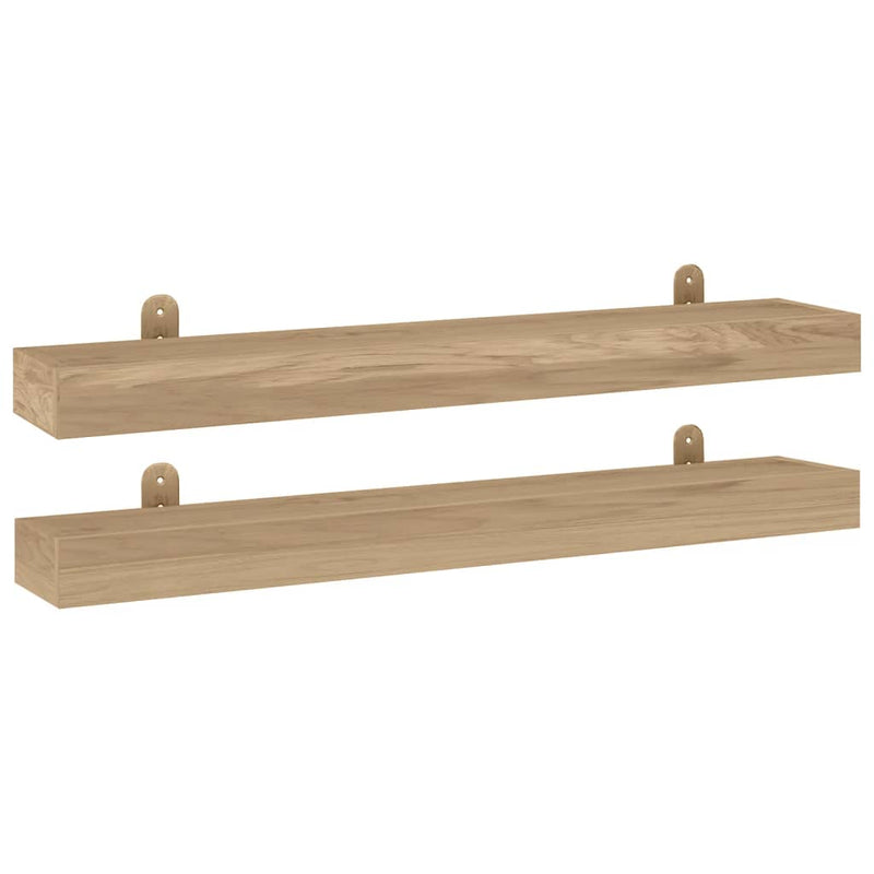 Wandschappen 2 st 90x15x6 cm massief teakhout