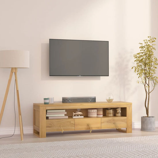 Tv-meubel 110x30x35 cm massief teakhout MeubelReus