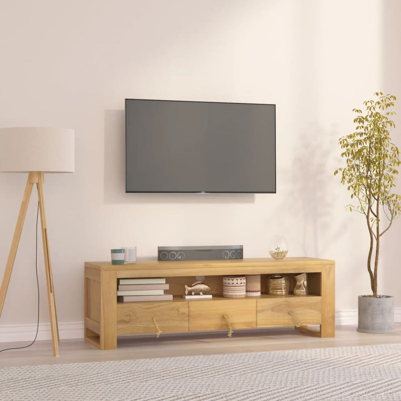 Tv-meubel 110x30x35 cm massief teakhout MeubelReus