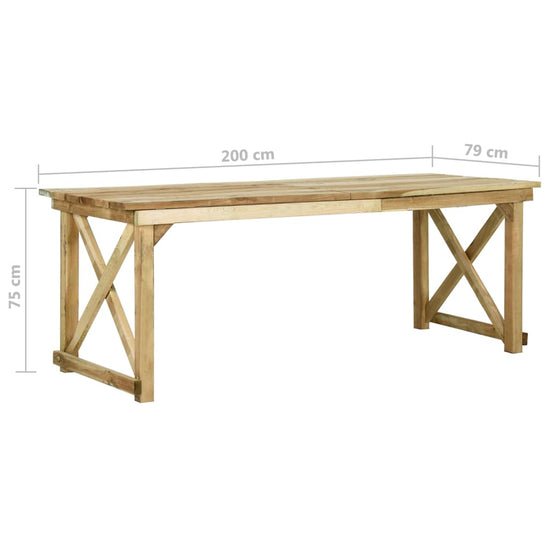 Tuintafel 200x79x75 cm geïmpregneerd grenenhout MeubelReus