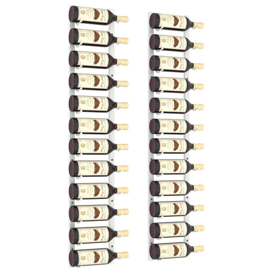 Wijnrekken 2 st voor 12 flessen wandmontage ijzer wit MeubelReus