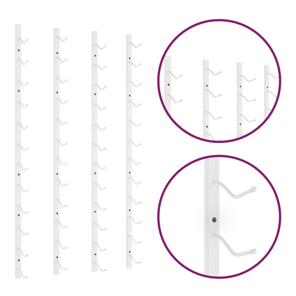 Wijnrekken 2 st voor 12 flessen wandmontage ijzer wit MeubelReus