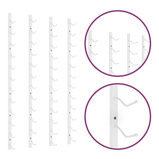 Wijnrekken 2 st voor 12 flessen wandmontage ijzer wit MeubelReus