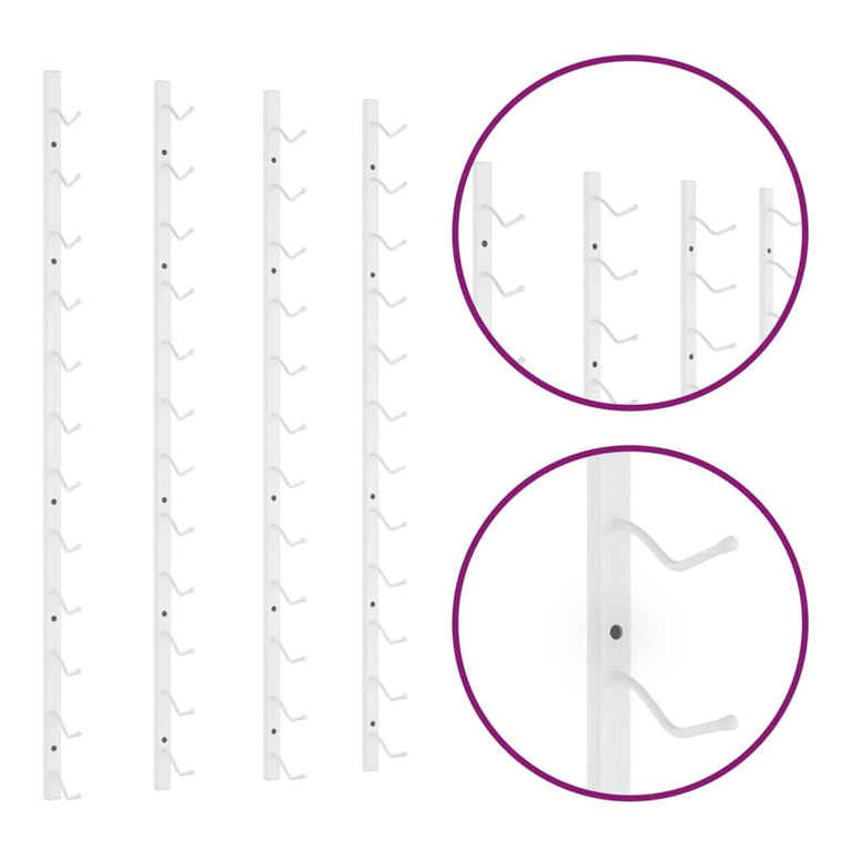 Wijnrekken 2 st voor 12 flessen wandmontage ijzer wit MeubelReus