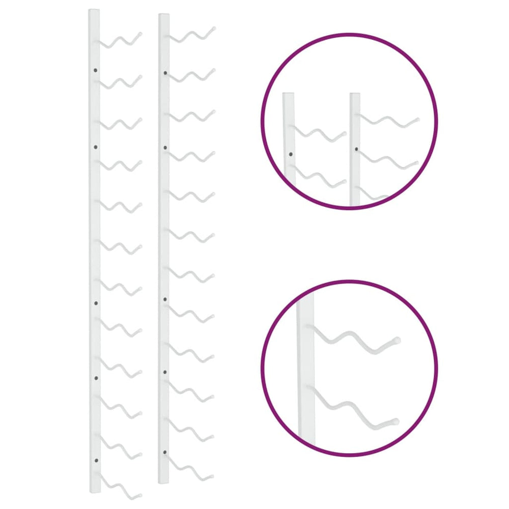 Wijnrek voor 24 flessen wandmontage ijzer wit MeubelReus