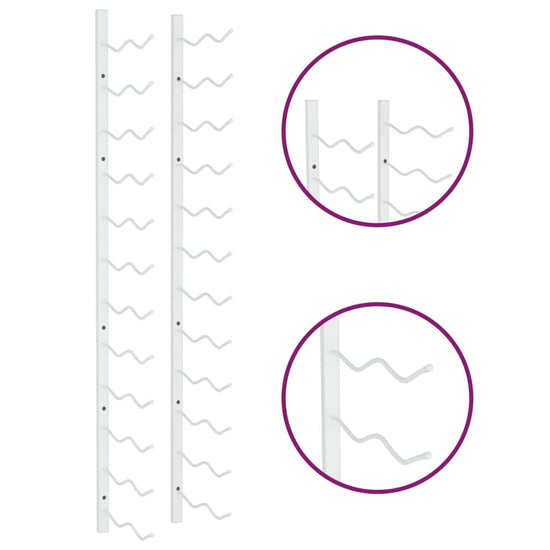 Wijnrek voor 24 flessen wandmontage ijzer wit MeubelReus