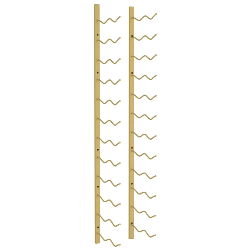 Wijnrek voor 24 flessen wandmontage ijzer goudkleurig MeubelReus