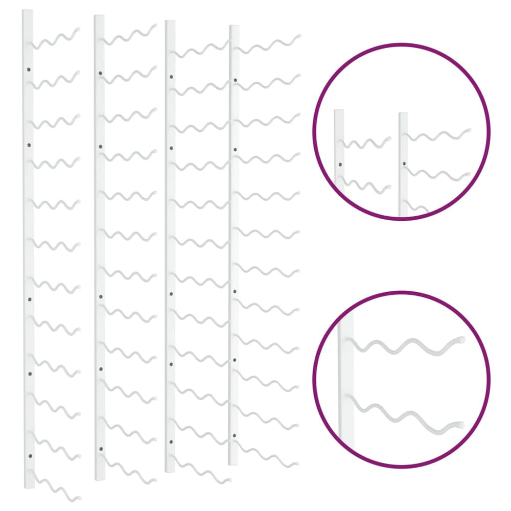 Wijnrekken 2 st voor 36 flessen wandmontage ijzer wit MeubelReus