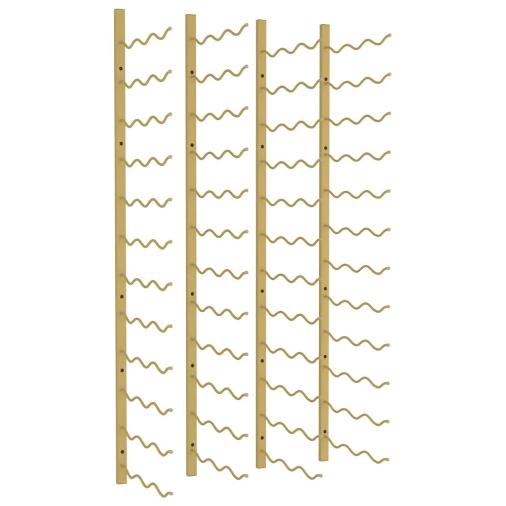 Wijnrekken 2 st voor 36 flessen wandmontage ijzer goudkleurig MeubelReus