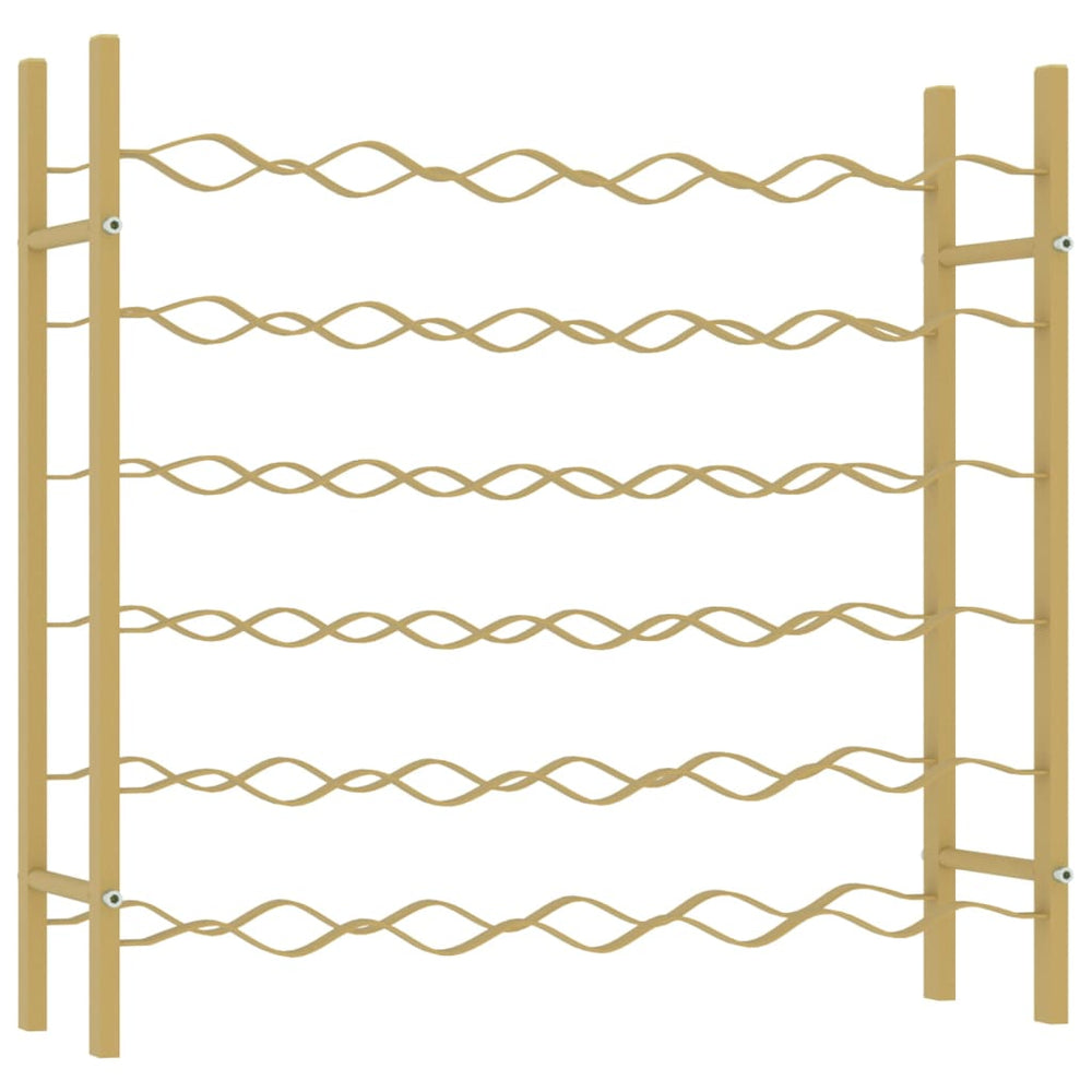 Wijnrek voor 36 flessen metaal goudkleurig MeubelReus