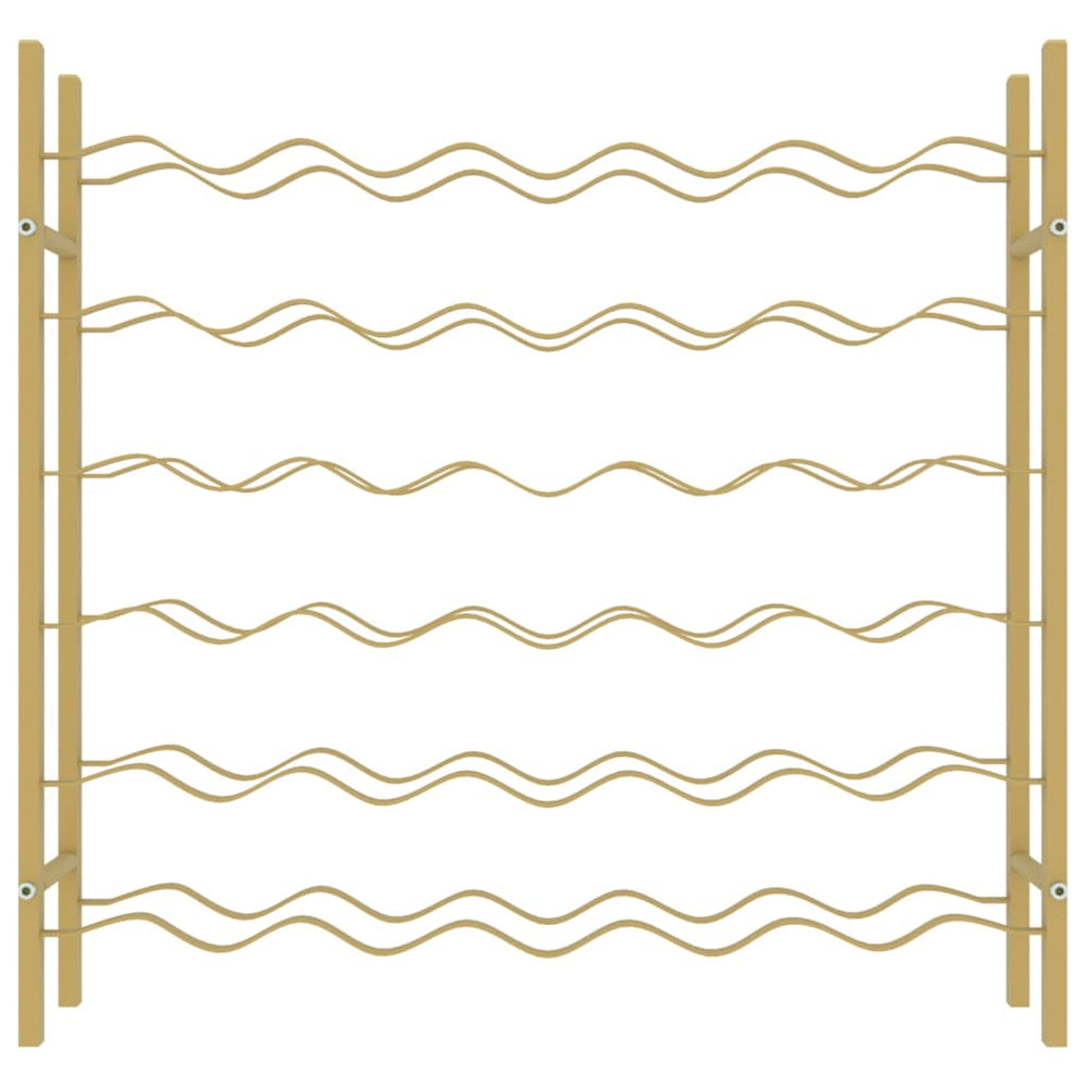 Wijnrek voor 36 flessen metaal goudkleurig MeubelReus