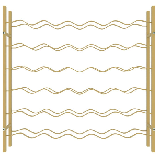 Wijnrek voor 36 flessen metaal goudkleurig MeubelReus