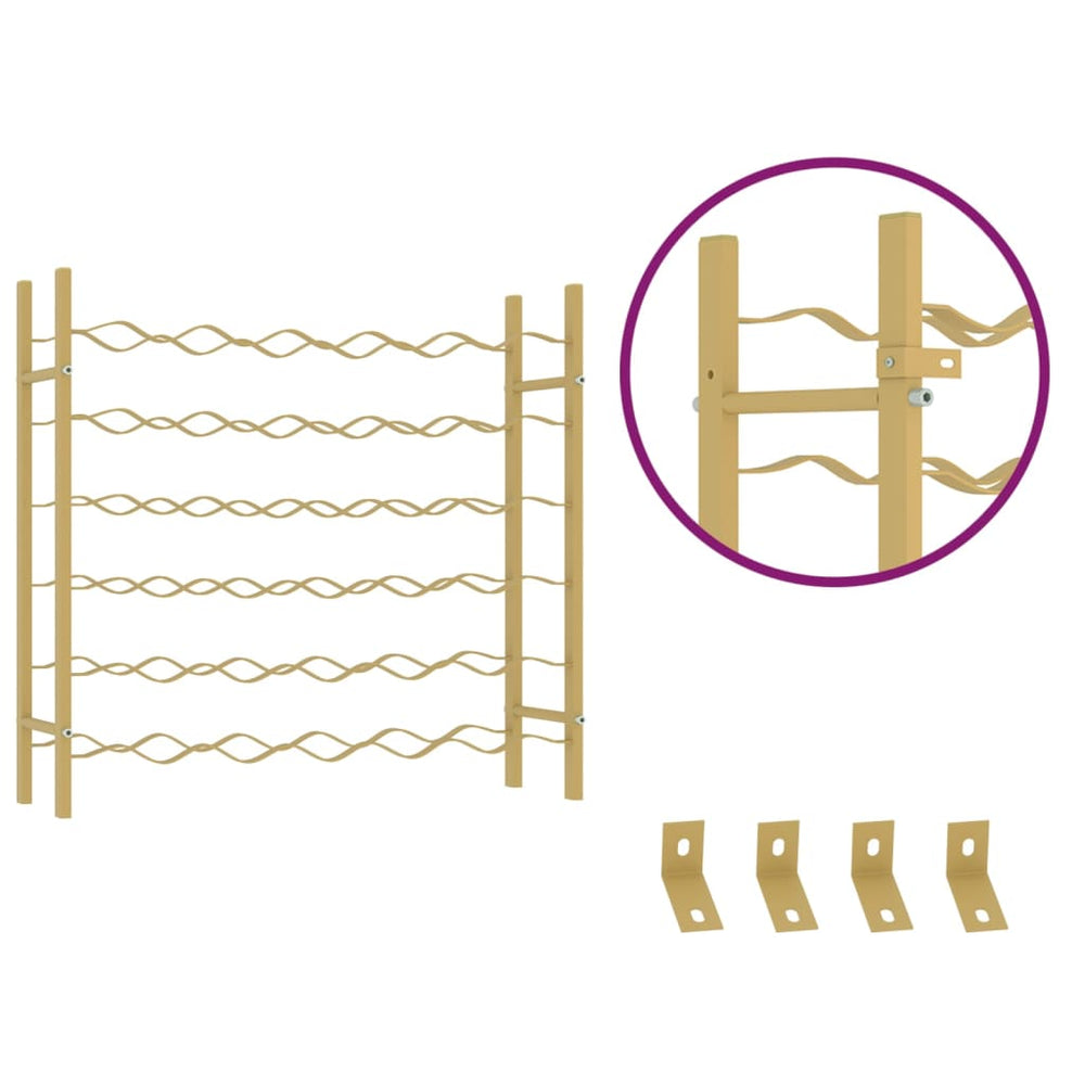 Wijnrek voor 36 flessen metaal goudkleurig MeubelReus