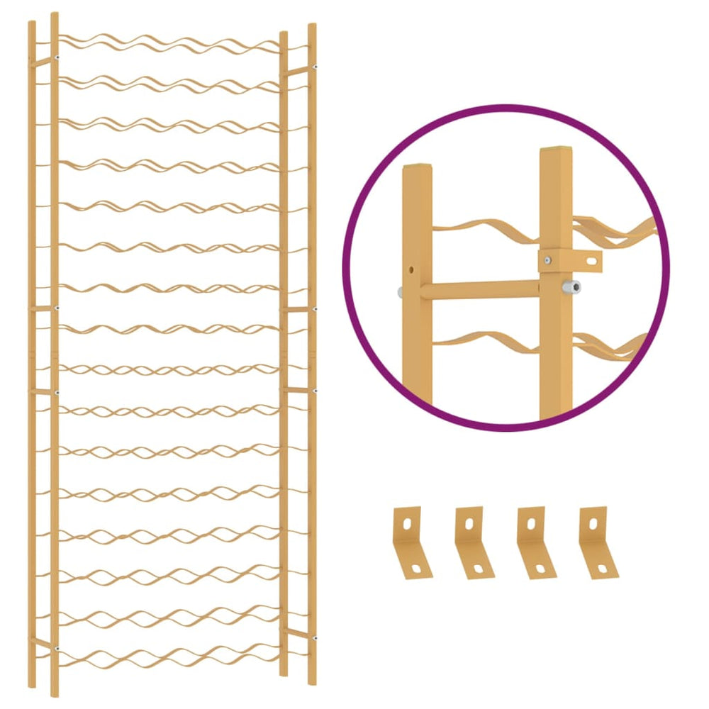 Wijnrek voor 96 flessen metaal goudkleurig MeubelReus