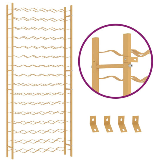 Wijnrek voor 96 flessen metaal goudkleurig MeubelReus