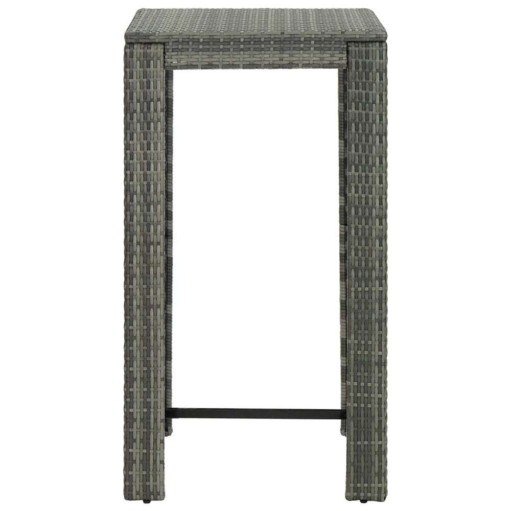 3-delige Tuinbarset met kussens poly rattan grijs MeubelReus